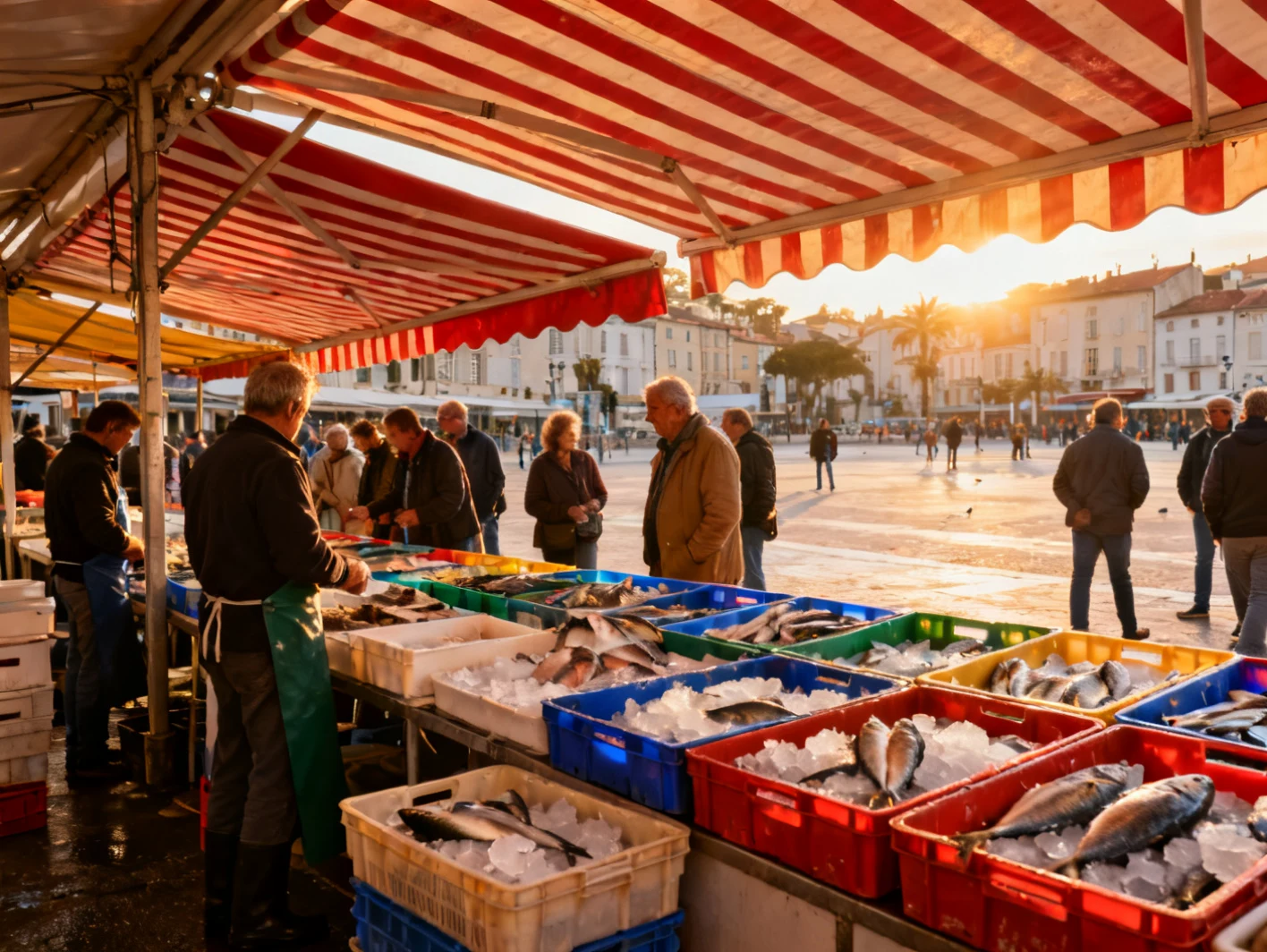 Illustration — Les plus beaux marchés aux poissons du littoral français